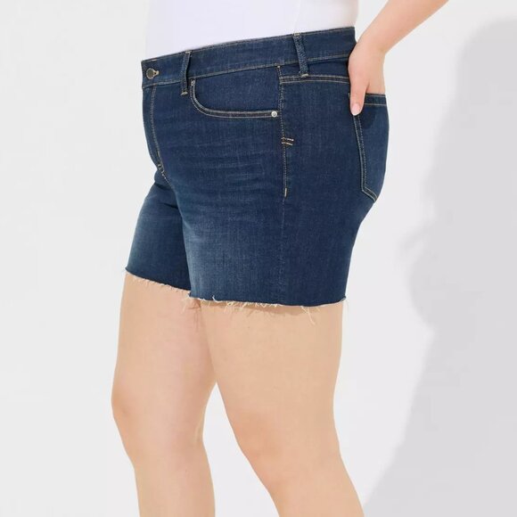 ❤️NWT VINTAGE TORRID SHORTS - 5" BOYFRIEND  STRETCH DENIM - MID RISE - SIZE 22 - Picture 3 of 9